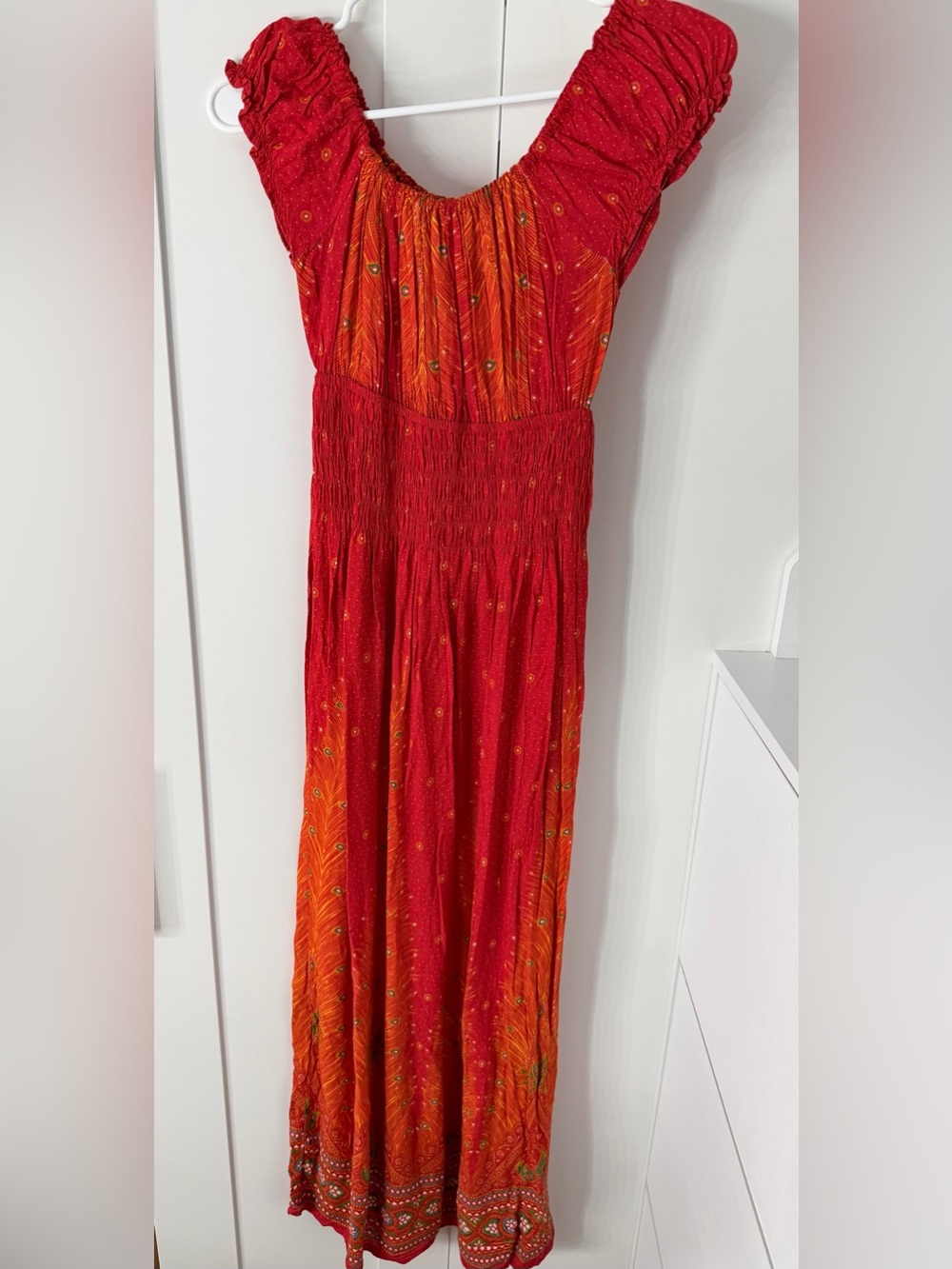 Red & Orange Maxi Dress